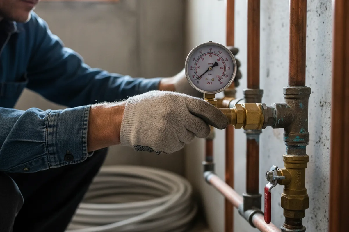Pressure testing a repaired line during Water Line Repair in Logandale